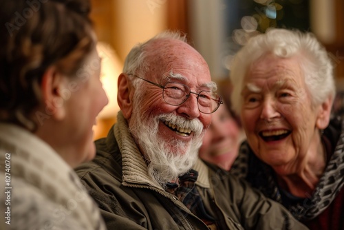 Elderly Couple Sharing a Moment of Joy at an Event © Mandeep