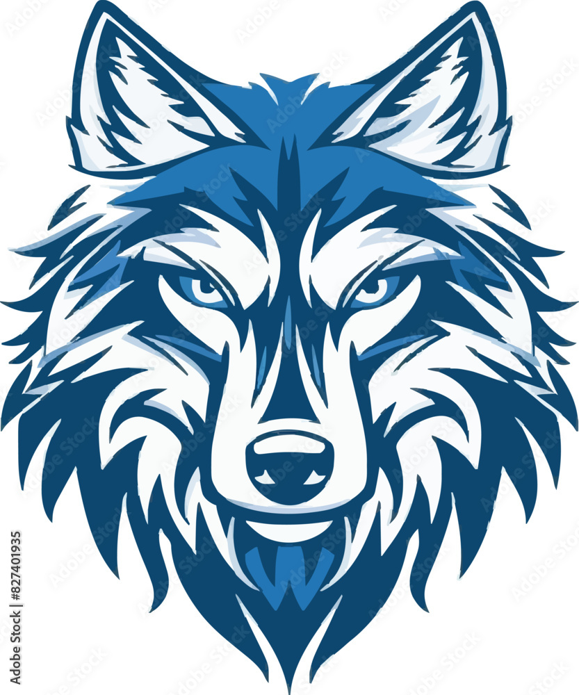 Fototapeta premium Wolf head mascot logo flat vector design