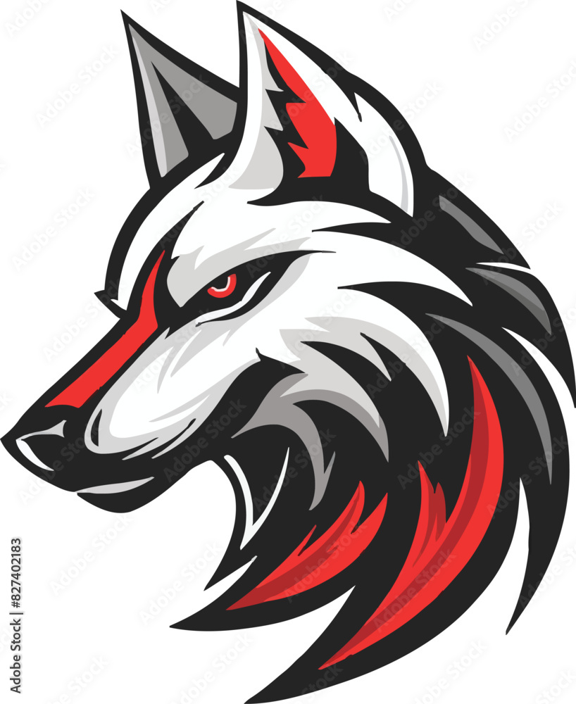 custom made wallpaper toronto digitalWolf head mascot logo flat vector design