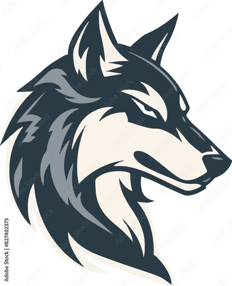 Wolf head mascot logo flat vector design Wolf head mascot logo flat vector design
