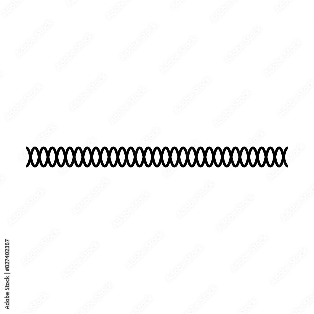 Border frame wavy line divider, geometric shape element, horizontal zigzag seamless pattern stroke outline illustration