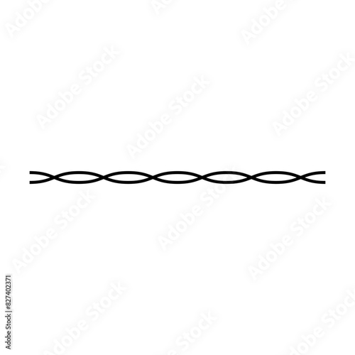 Border frame wavy line divider, geometric shape element, horizontal zigzag seamless pattern stroke outline illustration © TukTuk Design