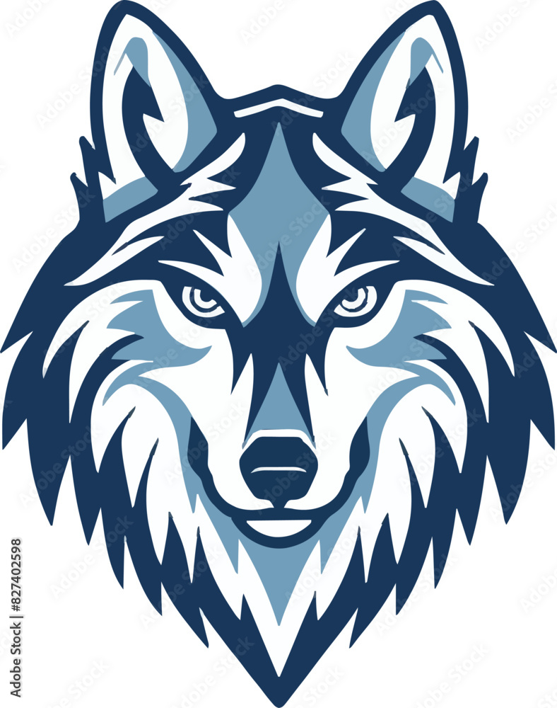 Wolf head mascot logo flat vector design Wolf head mascot logo flat vector design