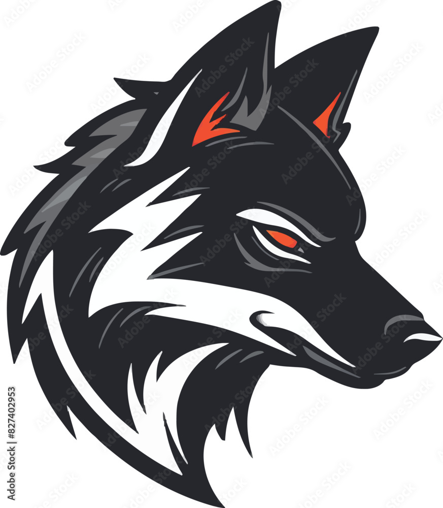 Wolf head mascot logo flat vector design Wolf head mascot logo flat vector design