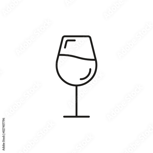 Wine glass icon in flat style. Flask vector illustration on isolated background. Champagne wineglass sign business concept.