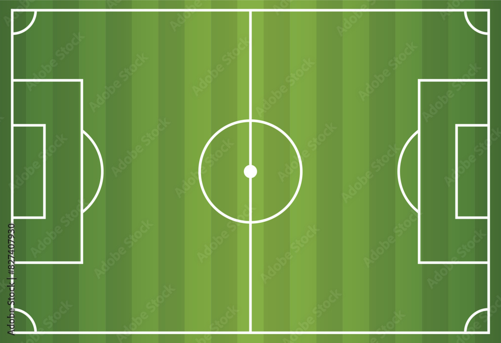 Soccer field in flat style. Football stadium vector illustration on isolated background. Sport plan sign business concept. Soccer field in flat style. Football stadium vector illustration on isolated background. Sport plan sign business concept.