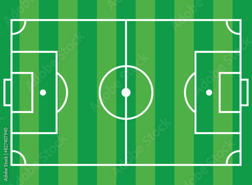 Soccer field in flat style. Football stadium vector illustration on isolated background. Sport plan sign business concept.