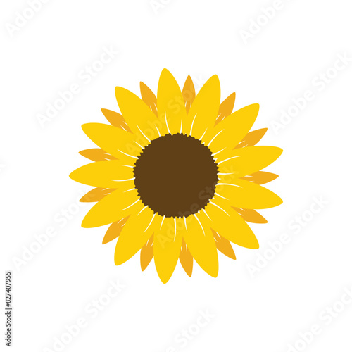 Sunflower icon in flat style. Flora vector illustration on isolated background. Sunflower sign business concept.