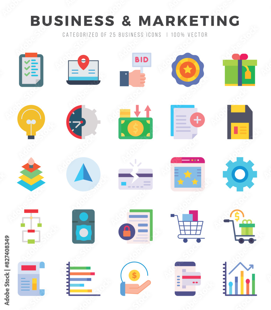 Simple Set of Business & Marketing Related Vector Flat Icons. Simple Set of Business & Marketing Related Vector Flat Icons.