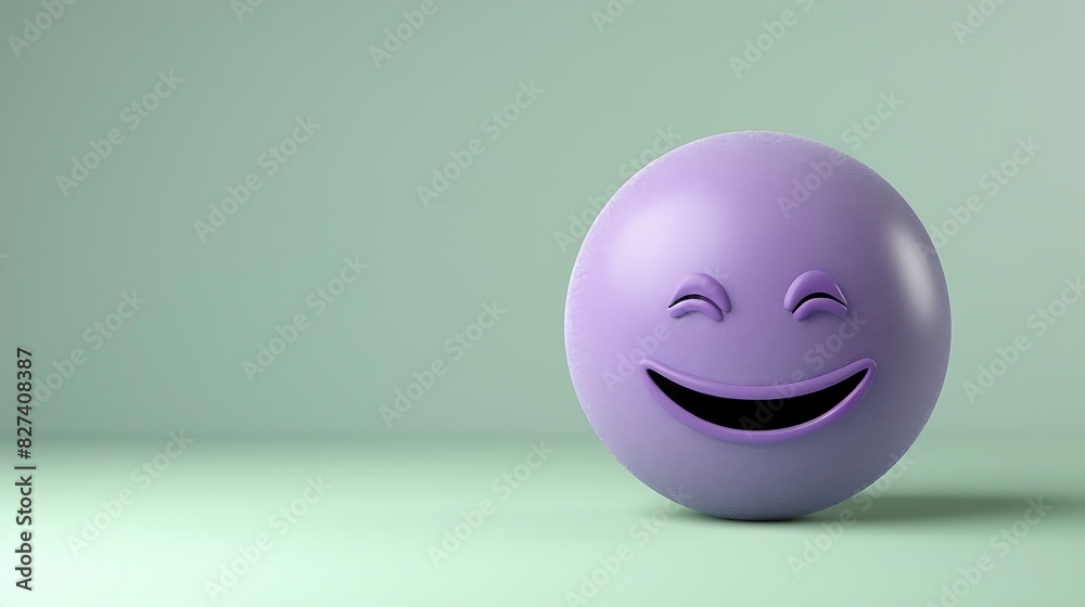 smirking emoji on a pale green background with space for text The emoji is purple with a sly smile smirking emoji on a pale green background with space for text The emoji is purple with a sly smile