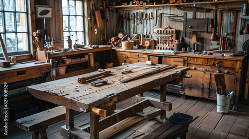 Vintage Woodworking Projects with Hand Tools in Winter
