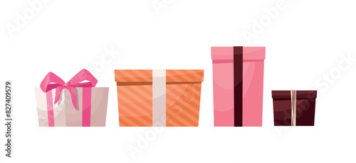 Gup of gifts on white background. Vector