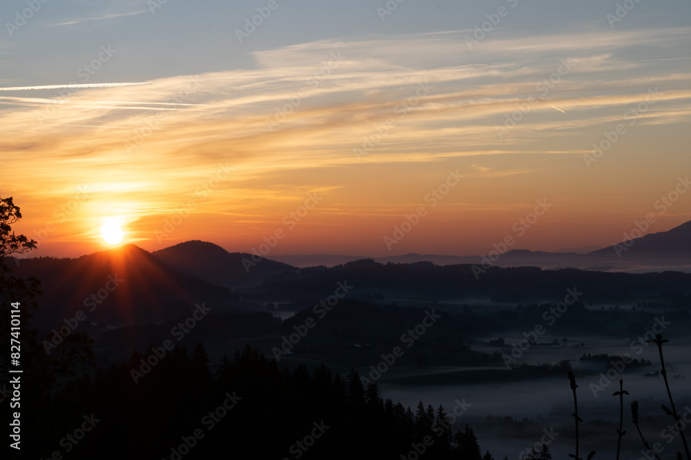 Obraz premium Morning Sunsetvibe in Germany bavaria