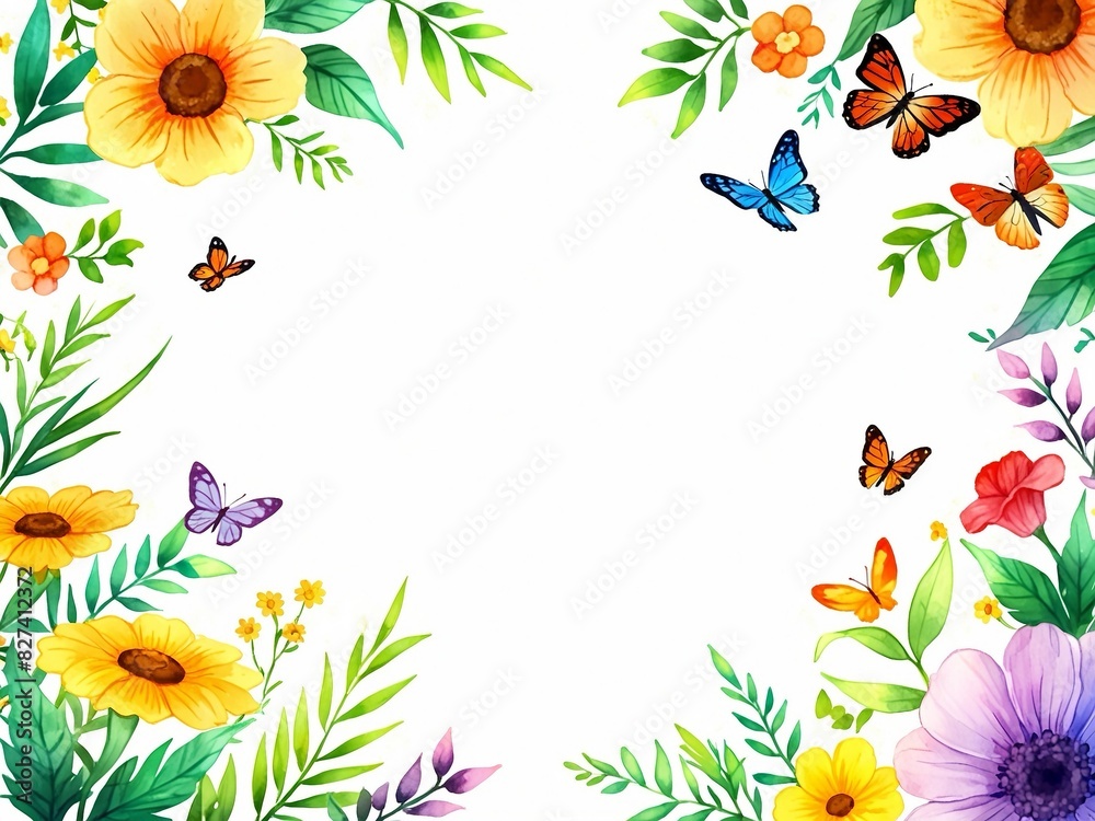 Obraz premium frame with flowers