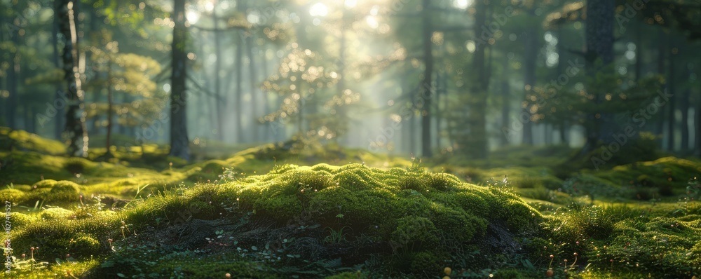 Nature podium, moss-covered, forest setting, dappled light, organic vibe Nature podium, moss-covered, forest setting, dappled light, organic vibe