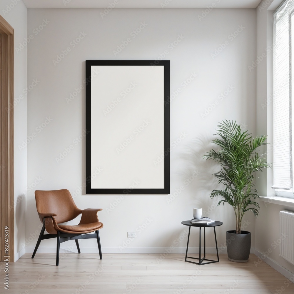 Mockup frame in simple minimal interior Mockup frame in simple minimal interior