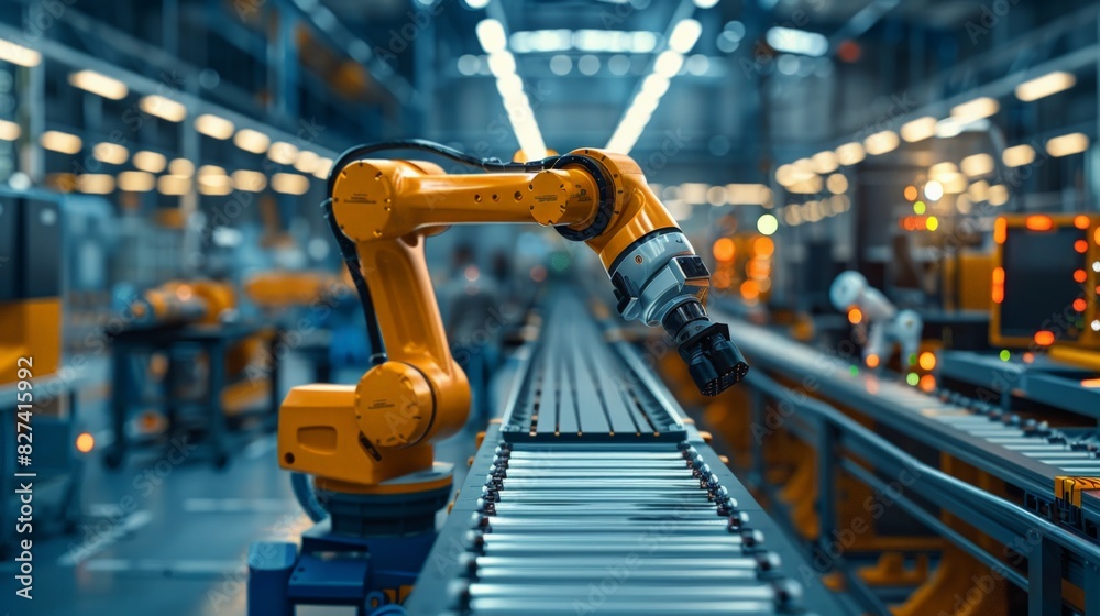 Industrial Robotics: Depict a cutting-edge industrial robotics lab. Industrial Robotics: Depict a cutting-edge industrial robotics lab.