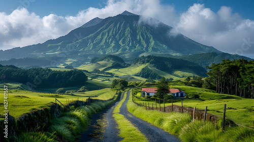 landscape in the mountains, Scenic Arenal volcano in Costa Rica, Central America photo