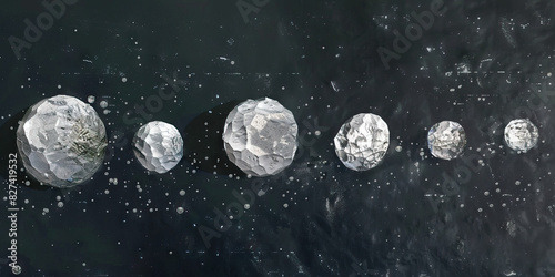 Hailstone Size Comparison: A visual comparison of different sizes of hailstones, ranging from small pellets to larger, more destructive stones, highlighting the variation in size that can occur during
