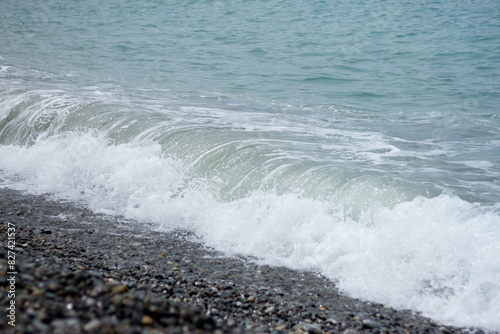 Fototapeta Naklejka Na Ścianę i Meble -  Sea wave crashing on the shore