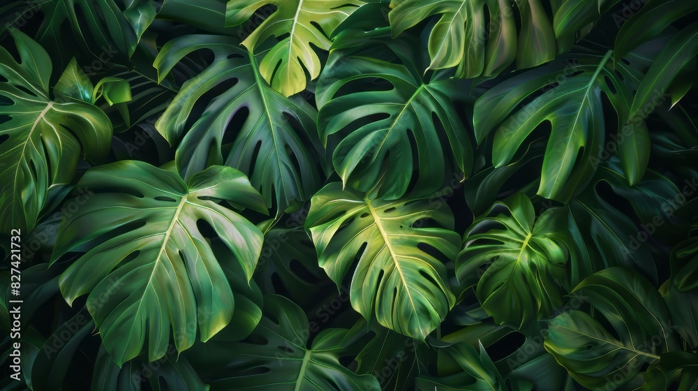 Tropical green leaves background Tropical green leaves background