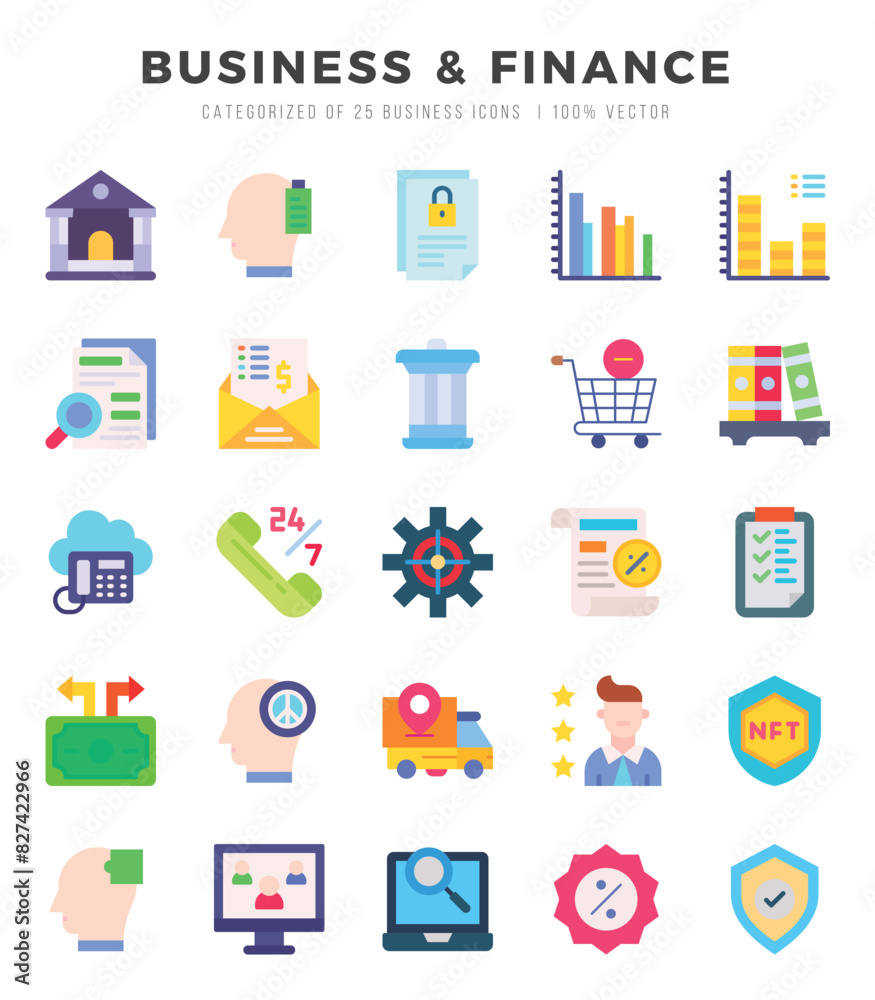 Business & Finance icons Pack. Flat icons set. Business & Finance collection set. Simple vector icons. Business & Finance icons Pack. Flat icons set. Business & Finance collection set. Simple vector icons.
