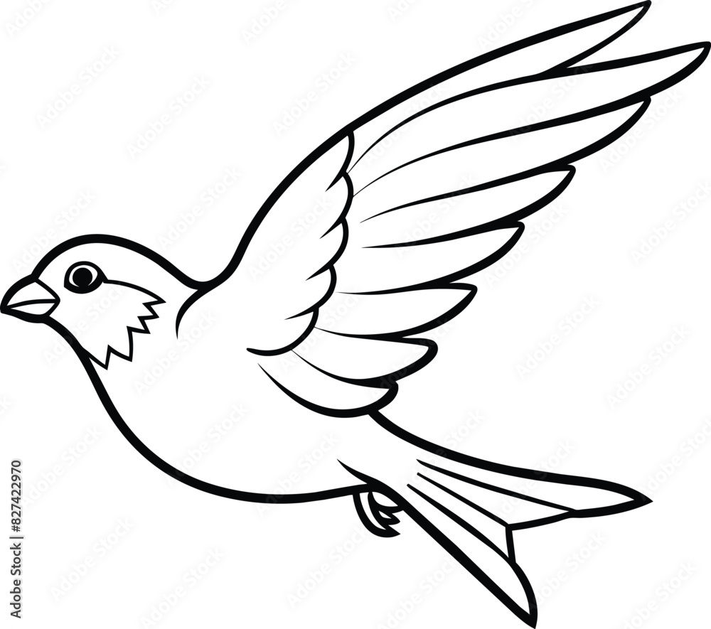 Obraz premium Sparrow silhouette vector illustration.