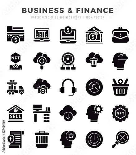 Business & Finance icons set for website and mobile site and apps.