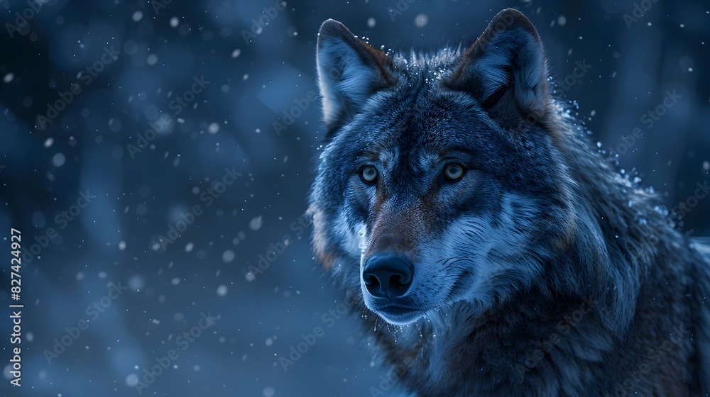 Moonlit Wolf Portrait A Study in Nocturnal Predation Moonlit Wolf Portrait A Study in Nocturnal Predation