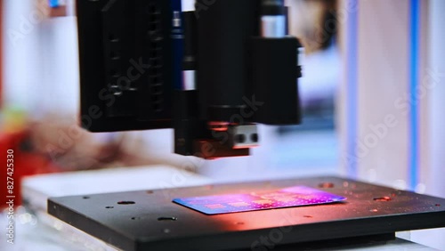 Silicon wafer being processed at semiconductor foundry