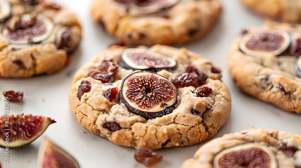 a close-up of a chewy fig cookie a close-up of a chewy fig cookie