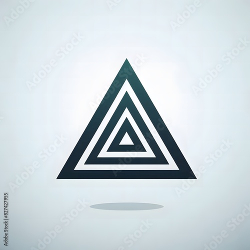 AI Generate of Logo Concept Design Vector Icon of Geometric Shape Triangle Pyramid in Random Color and Pattern, Triangle, Segitiga, Pyramid, Triangle 3D, with Light Blue Background