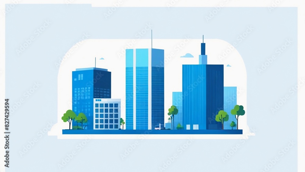 Obraz premium city skyline vector illustration