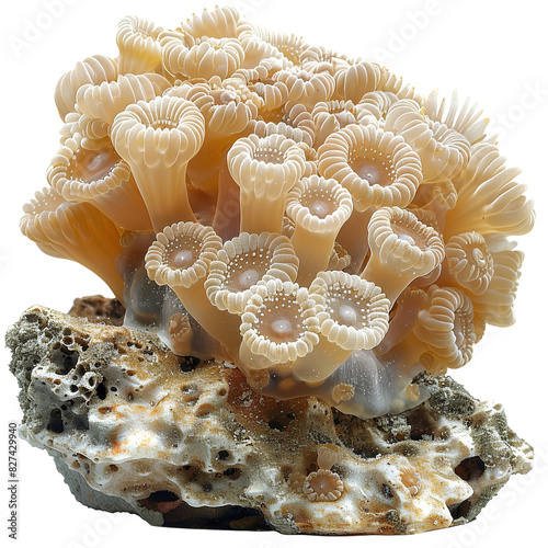 Front view of a Lithophyllon Coral isolated on a white background photo