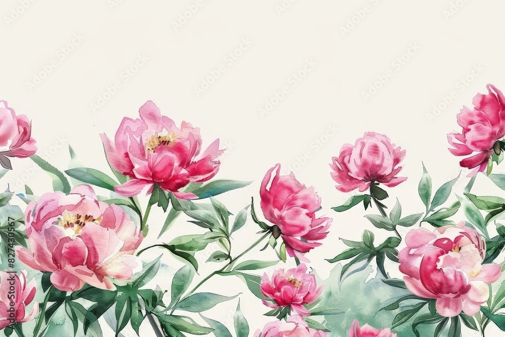 Flower frame background with empty space for text in watercolor effect - ai generative. Beautiful simple AI generated image in 4K, unique. Flower frame background with empty space for text in watercolor effect - ai generative. Beautiful simple AI generated image in 4K, unique.