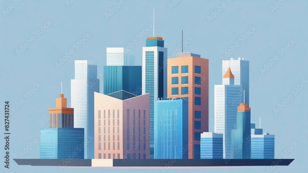 Obraz premium city skyline vector illustration
