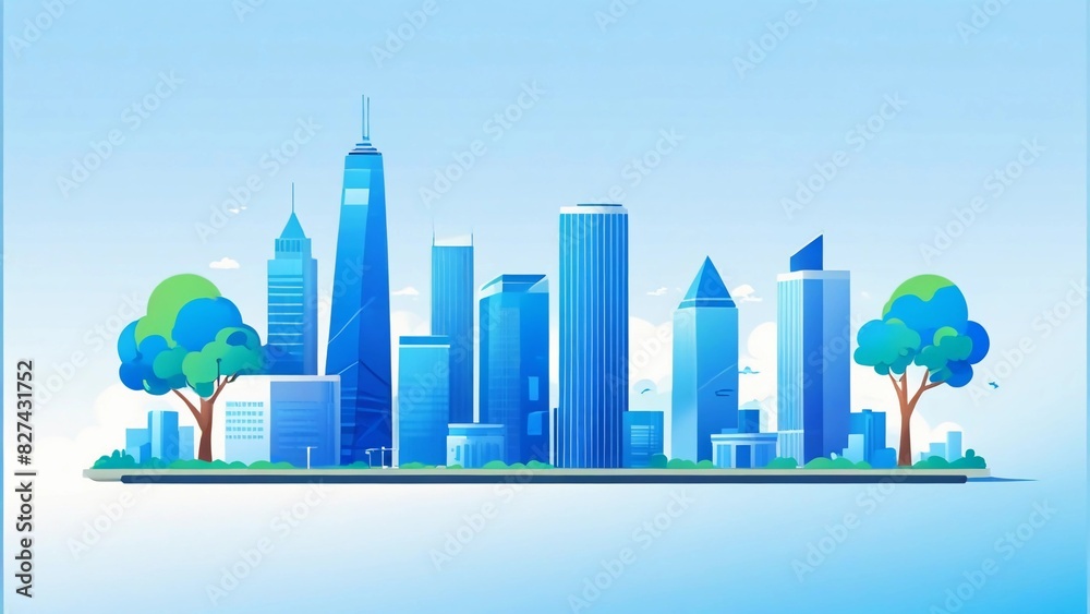Obraz premium city skyline vector illustration