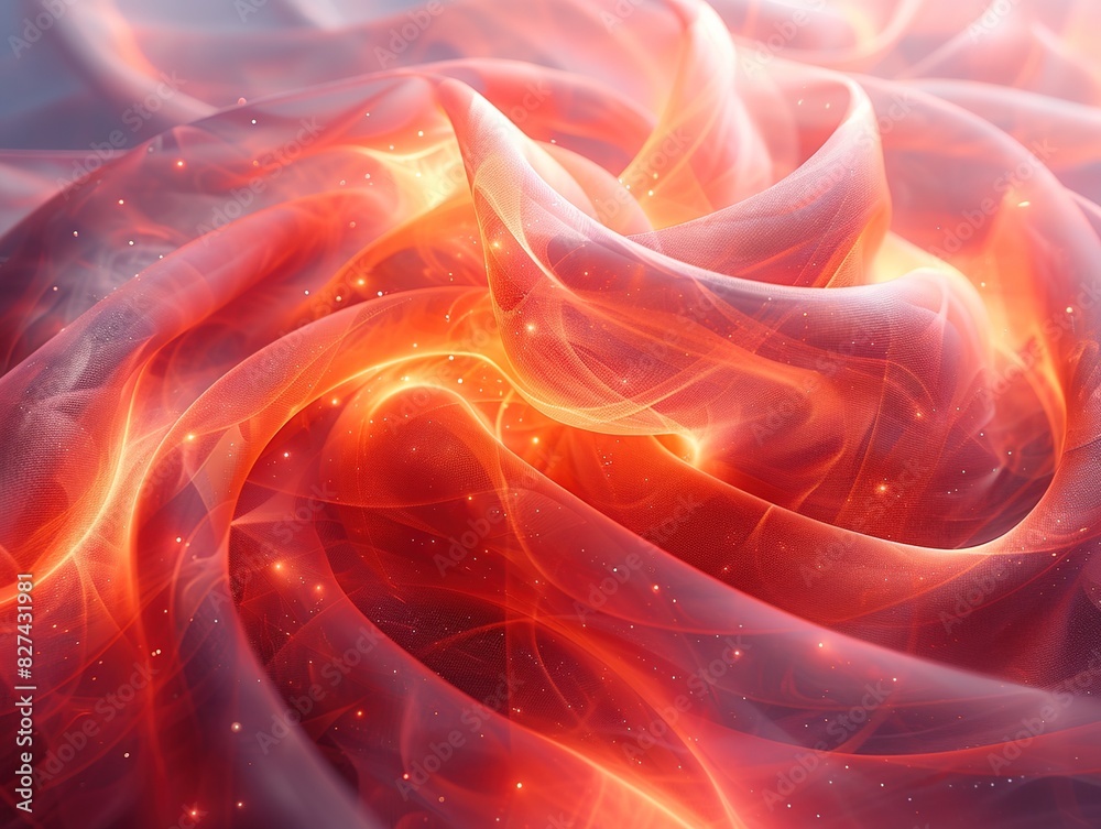 Red Light Swirl Abstract on White Background Red Light Swirl Abstract on White Background