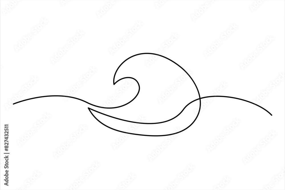 Continuous one line drawing of ocean sea wave outline vector art illustration
Continuous one line drawing of ocean sea wave outline vector art illustration