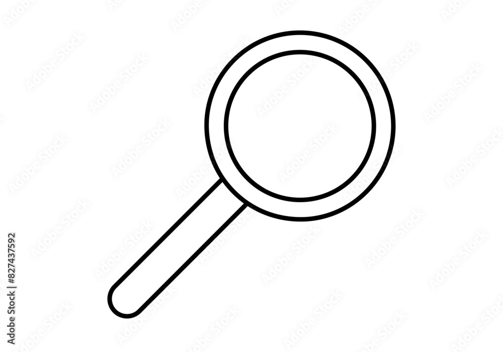 Icono negro de una lupa en fondo blanco. Icono negro de una lupa en fondo blanco.