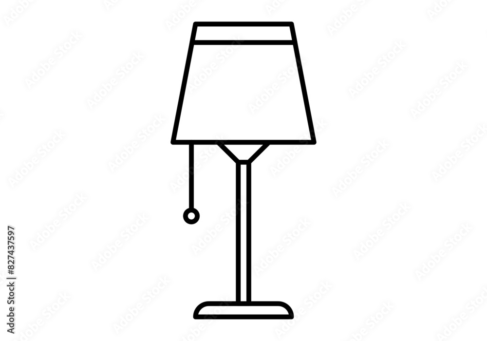 Icono negro de una lámpara de mesa. Icono negro de una lámpara de mesa.