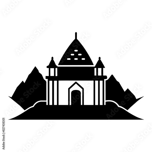 ashram vector silhouette illustration