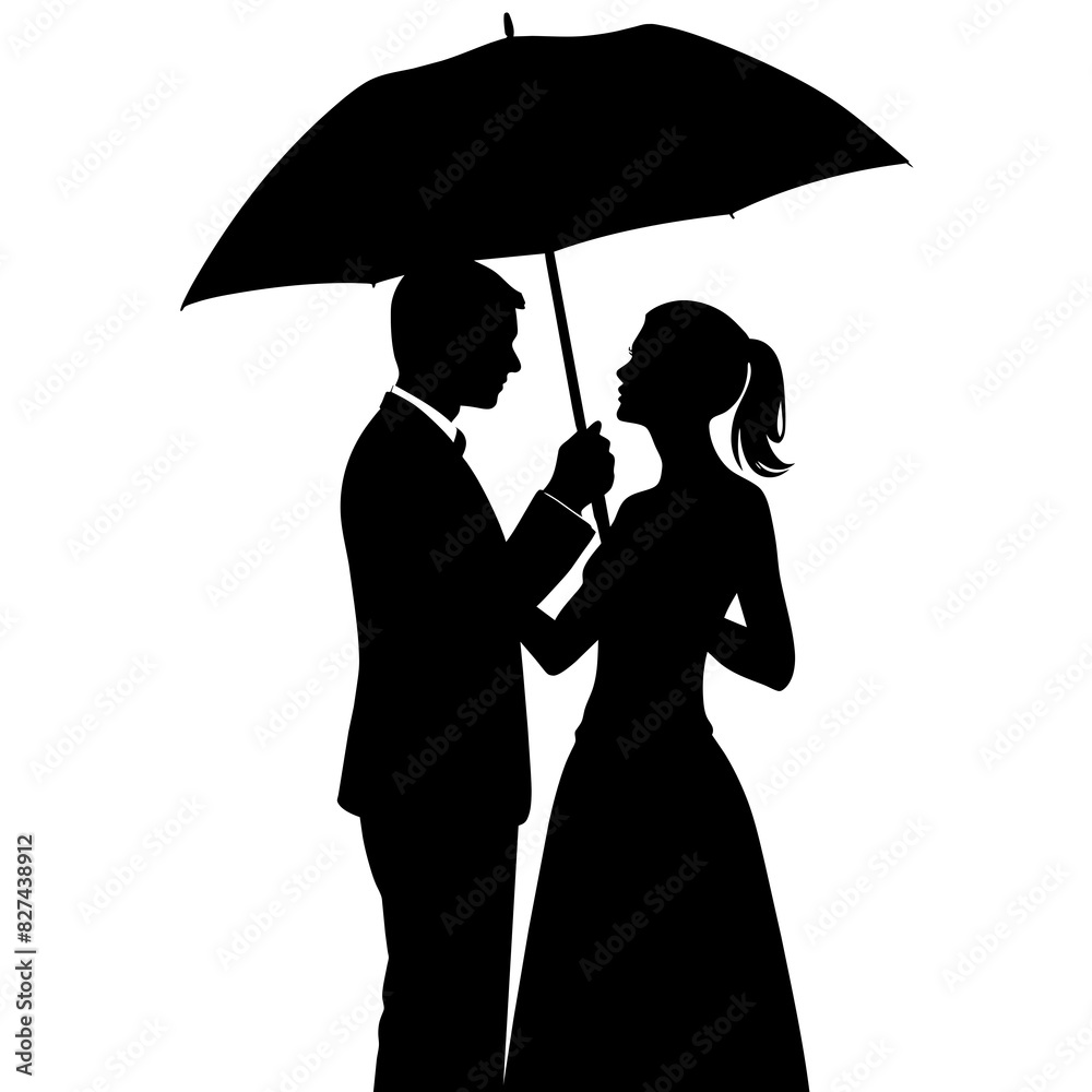 romantic vector silhouette illustration