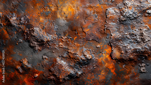 Detailed texture of a rusted metal surface