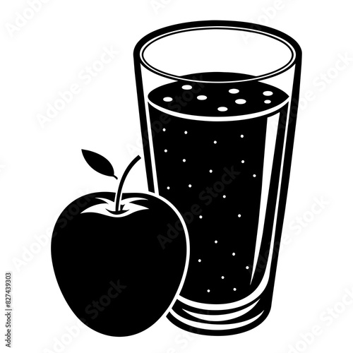 apple juice vector silhouette illustration