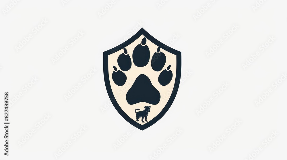 A clean, minimalist pet logo featuring a silhouette of a dog and cat in a playful pose on a white background A clean, minimalist pet logo featuring a silhouette of a dog and cat in a playful pose on a white background