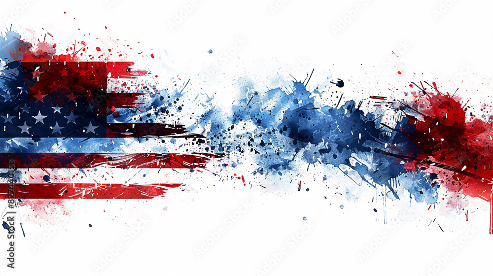 Dynamic image of the American flag fluttering in the wind against a blank white canvas, representing the enduring spirit of liberty and democracy.