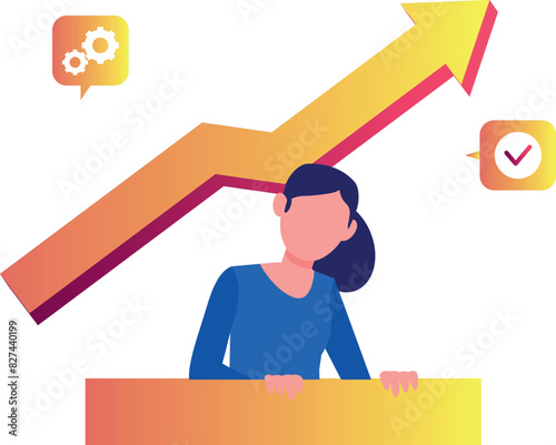 The girl is working on business development.