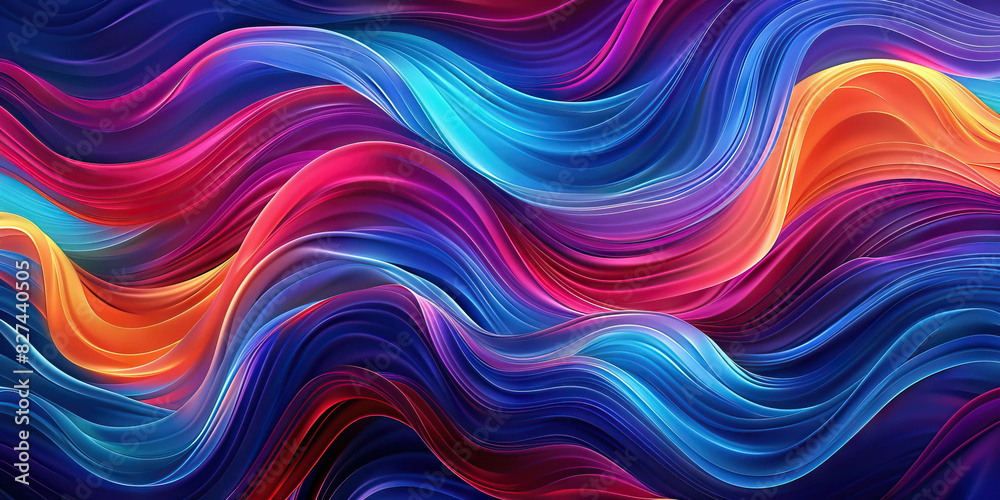 Fototapeta premium Wave of Joy: Curving lines in varying thicknesses, creating a wave-like pattern that conveys a sense of movement and joy