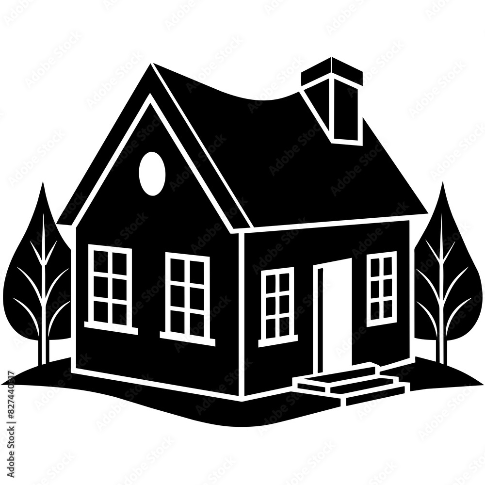 house vector silhouette illustration